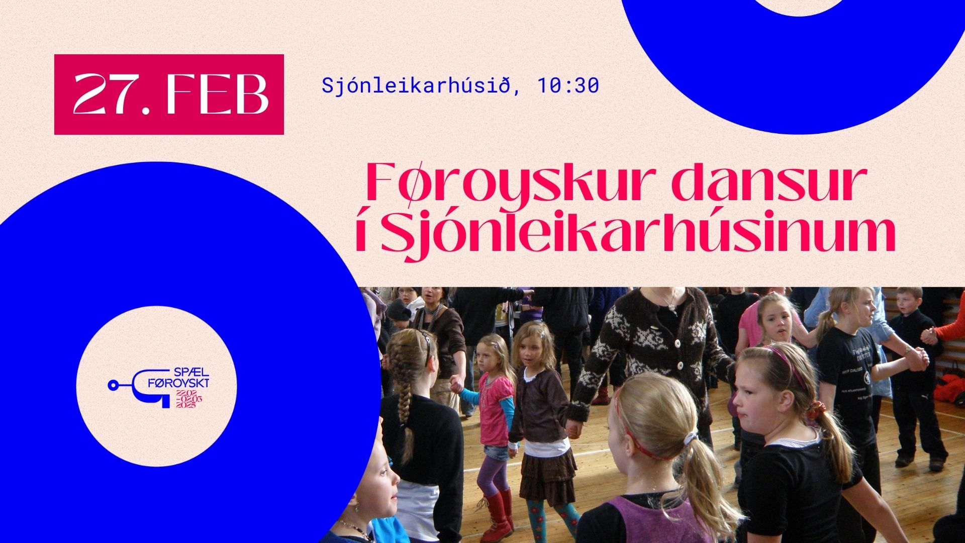 Faroese Chain Dance with Children in the Theatre