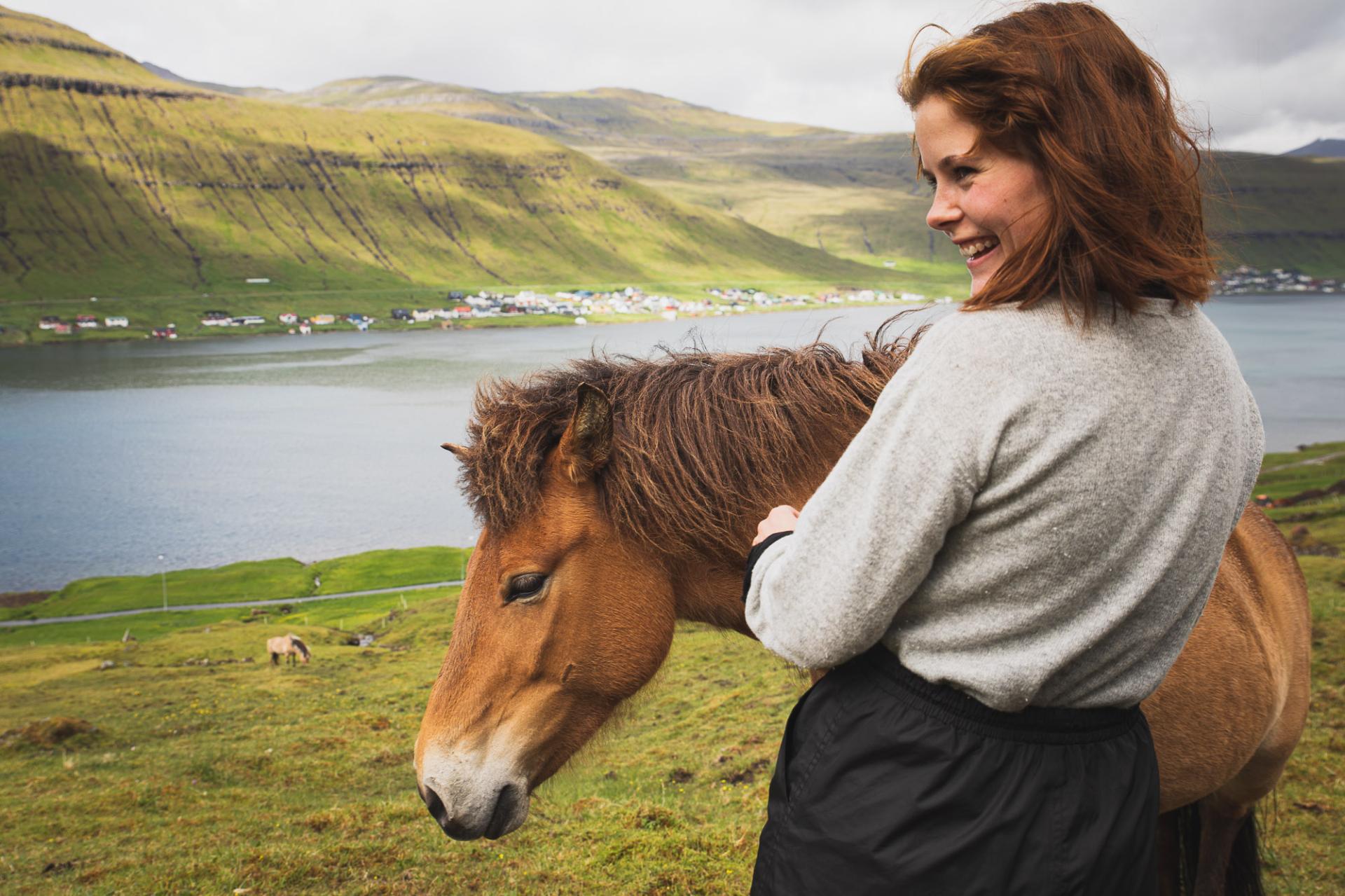 Thumbnail of - Horseback riding in Signabøur Faroe Islands
Photo by Kirstin Vang